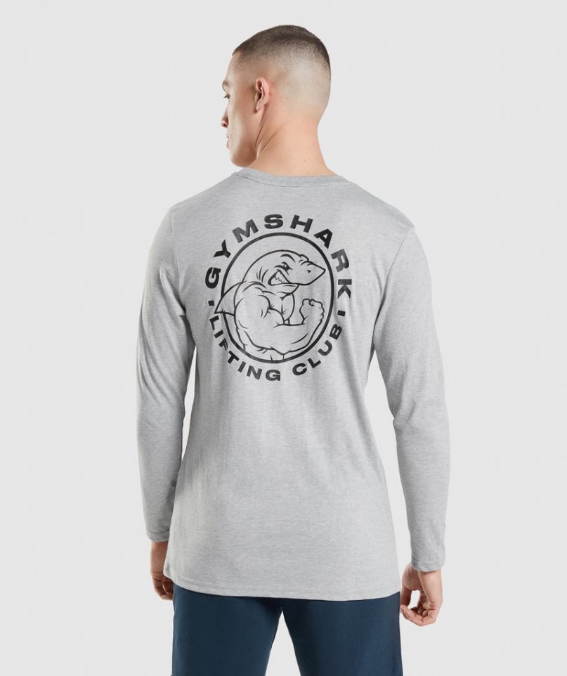 Men's Gymshark Legacy Long Sleeve T-Shirts Light Grey | CA 031DN8